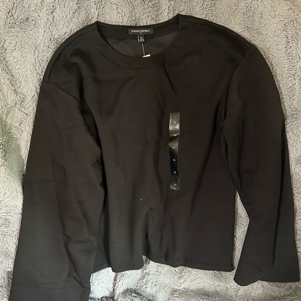 Banana Republic Factory Black Scuba long sleeve top